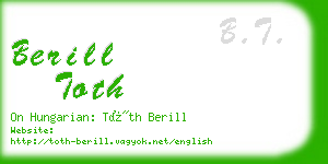 berill toth business card